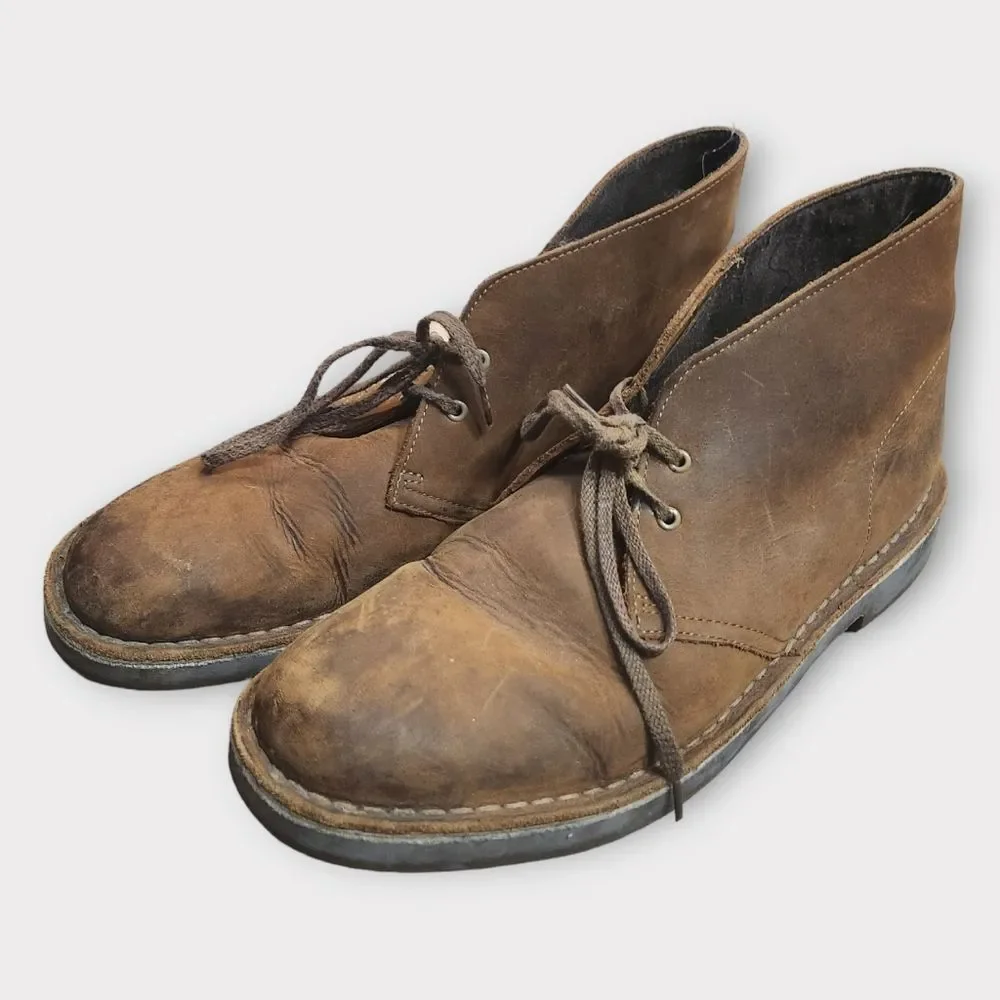 Clarks Bushacre 2 Chukka Boots in Brown Brushed Leather 10